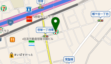 宅配ロッカーPUDO セブン-イレブン 渋谷笹塚東店の地図画像