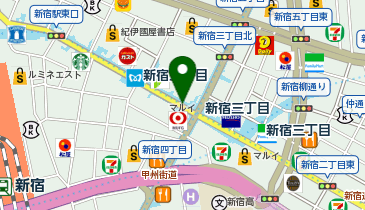 宅配ロッカーPUDO 東京メトロ丸ノ内線 新宿三丁目駅の地図画像