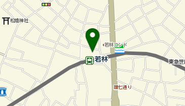 宅配ロッカーPUDO セブン-イレブン 世田谷若林4丁目店の地図画像