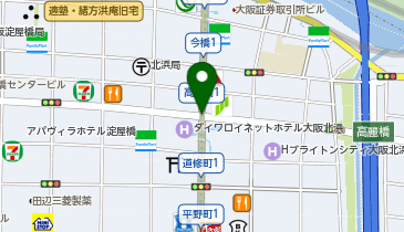 宅配ロッカーPUDO Osaka Metro堺筋線 北浜駅 南改札側B1階通路の地図画像