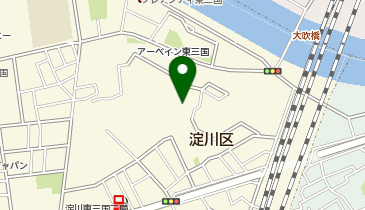 宅配ロッカーPUDO URアーベイン東三国団地 団地中心部公園付近の地図画像