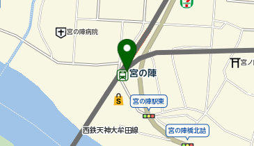 宅配ロッカーPUDO 西日本鉄道 宮の陣駅の地図画像