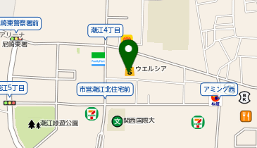 宅配ロッカーPUDO ウエルシア 尼崎潮江店の地図画像