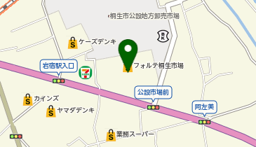 宅配ロッカーPUDO ベルク フォルテ桐生市場店の地図画像