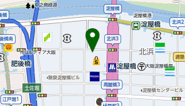 宅配ロッカーPUDO 淀屋橋odona B1Fの地図画像