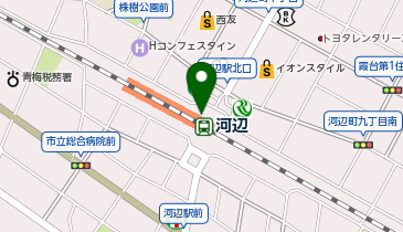 宅配ロッカーPUDO JR東日本 河辺駅 改札付近(Mー1)の地図画像