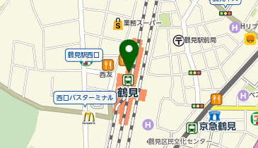 宅配ロッカーPUDO JR鶴見駅 西口改札(M-1)の地図画像