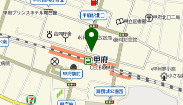 宅配ロッカーPUDO JR東日本 甲府駅 自由通路北口側(Mー1)の地図画像
