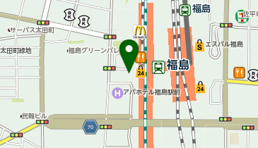 福島駅西口(駅前広場自転車駐車場前) (MOMORIN シェアサイクル)の地図画像