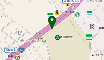 【傘シェアリング】 青山学院大学 7号館 エントランス正面柱付近の地図画像