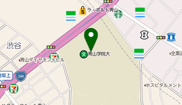 【傘シェアリング】 青山学院大学 17号館 学生食堂側 出入口の地図画像