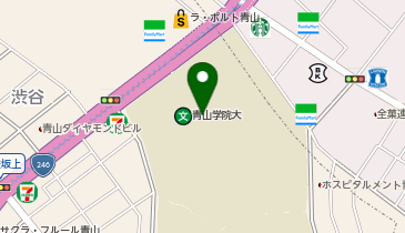 【傘シェアリング】 青山学院大学 17号館 中庭側 出入口の地図画像