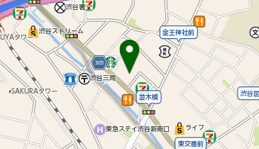 【傘シェアリング】 渋谷南東急ビル エントランス付近の地図画像