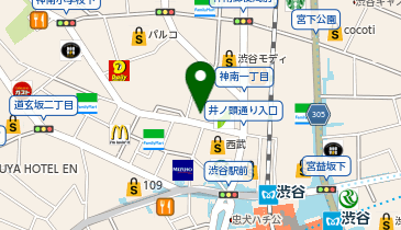 【傘シェアリング】 西武渋谷店 B館入り口 近く(A館側階段付近)の地図画像