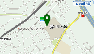 【傘シェアリング】 目黒区総合庁舎 1階 西口 出入口付近の地図画像