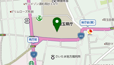 【傘シェアリング】 埼玉県庁 本庁舎 南玄関の地図画像