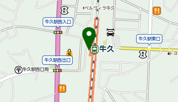 【傘シェアリング】 JR常磐線 牛久駅 西口の地図画像
