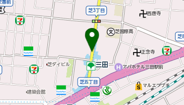 【傘シェアリング】 都営三田線 三田駅 第一京浜方面改札の地図画像