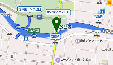 【傘シェアリング】 都営三田線 芝公園駅 芝園橋方面改札の地図画像
