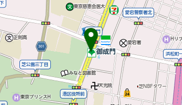 【傘シェアリング】 都営三田線 御成門駅 慈恵医大病院方面改札の地図画像