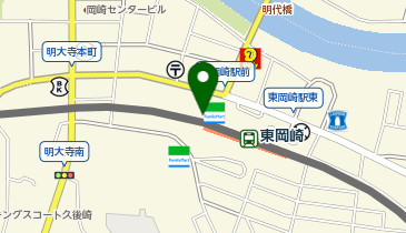 【傘シェアリング】 名古屋本線 東岡崎駅 北口 自動販売機付近の地図画像