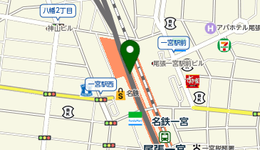 【傘シェアリング】 名古屋本線 名鉄一宮駅 西出口方面の地図画像