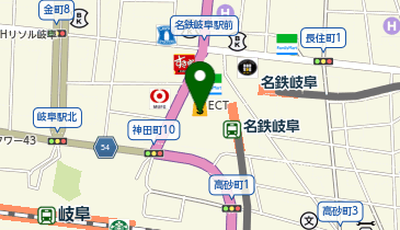 【傘シェアリング】 名古屋本線 名鉄岐阜駅 中央改札口の地図画像