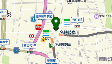 【傘シェアリング】 名古屋本線 名鉄岐阜駅 東改札口付近の地図画像