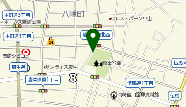 【傘シェアリング】 岡崎市 籠田公園 地下駐車場 階段C 踊り場の地図画像