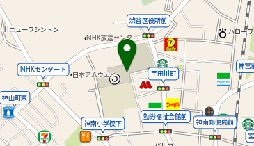 【傘シェアリング】 渋谷区役所 東側入口 (公園通り側)の地図画像