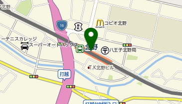 【傘シェアリング】 京王線 北野駅 改札付近の地図画像