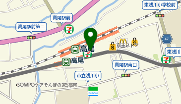 【傘シェアリング】 京王高尾線 高尾駅の地図画像