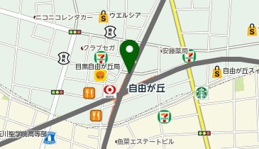 【傘シェアリング】 東横線 自由が丘駅 北口の地図画像