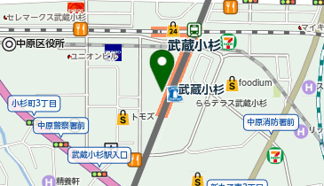 【傘シェアリング】 東横線 武蔵小杉駅 南口の地図画像