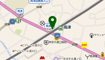 【傘シェアリング】 田園都市線 高津駅 西口の地図画像