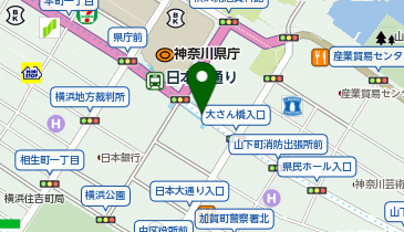 【傘シェアリング】 みなとみらい線 日本大通り駅 出口3付近の地図画像