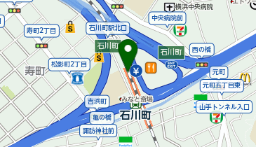 【傘シェアリング】 JR 石川町駅 中華街口 (北口) 改札付近の地図画像