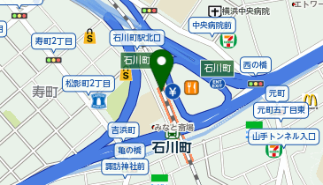 【傘シェアリング】 JR 石川町駅 中華街口 (北口) 券売機付近の地図画像