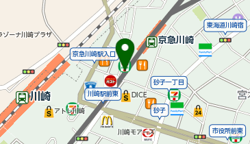 【傘シェアリング】 京急川崎駅の地図画像