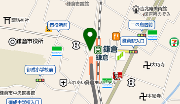 【傘シェアリング】 江ノ電 鎌倉駅 改札口付近の地図画像