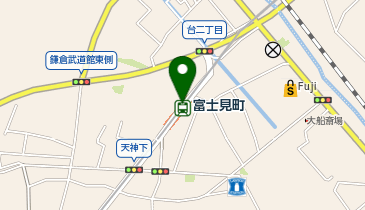 【傘シェアリング】 湘南モノレール  富士見町駅 大船方面・エレベーター付近の地図画像