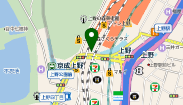 【傘シェアリング】 山手線 上野駅 不忍口の地図画像