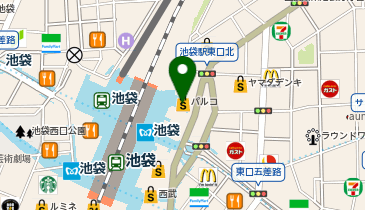 【傘シェアリング】 山手線 池袋駅 東口 (北) 階段上の地図画像