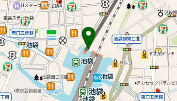 【傘シェアリング】 山手線 池袋駅 北通路の地図画像