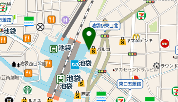 【傘シェアリング】 山手線 池袋駅 東口 階段横 駅側の地図画像