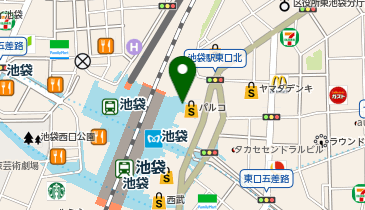 【傘シェアリング】 山手線 池袋駅 東口 階段横 パルコ側の地図画像