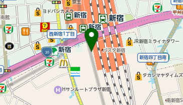 【傘シェアリング】 山手線 新宿駅 新南改札口 サザンテラス方面出口の地図画像