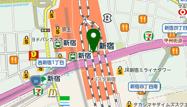 【傘シェアリング】 山手線 新宿駅 南口 みどりの窓口前の地図画像