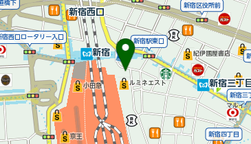 【傘シェアリング】 山手線 新宿駅 東口 交番横の地図画像