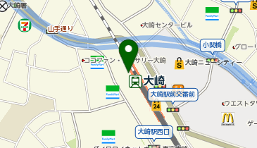 【傘シェアリング】 山手線 大崎駅 北改札口 案内板横 (右)の地図画像